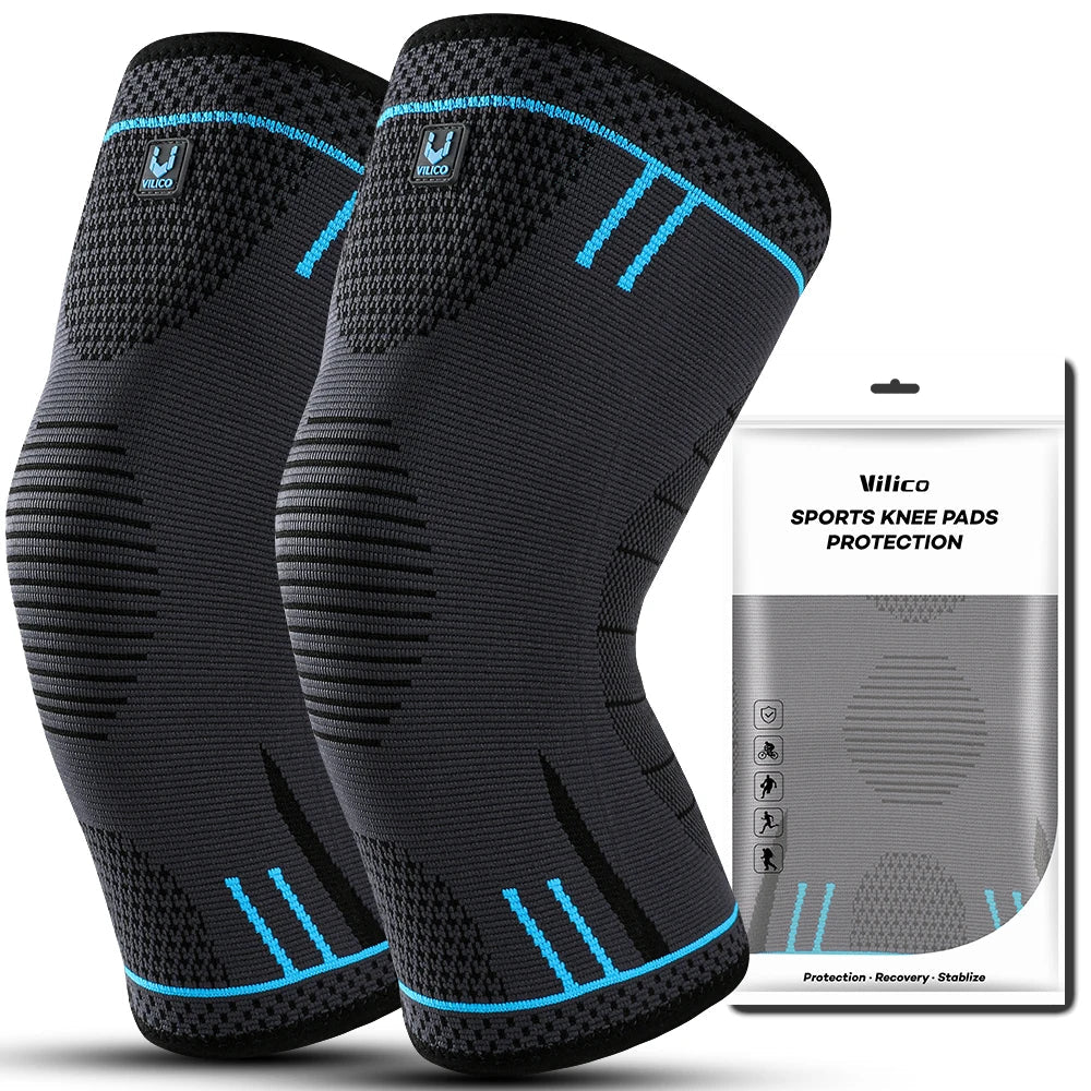 2pcs Compression Knee Support Sleeve Elastic & Breathable Knee Brace XL-1