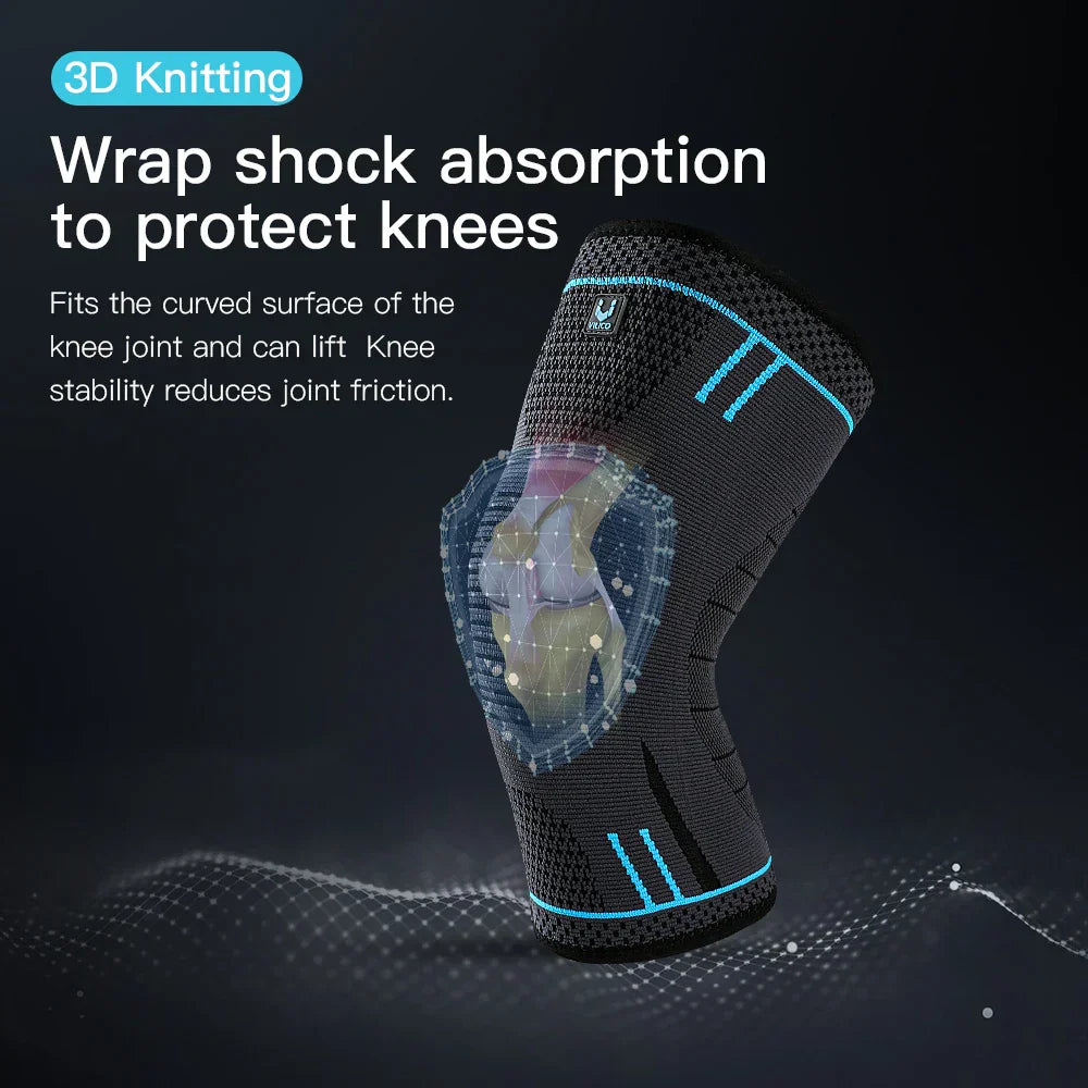 2pcs Compression Knee Support Sleeve Elastic & Breathable Knee Brace XL-4