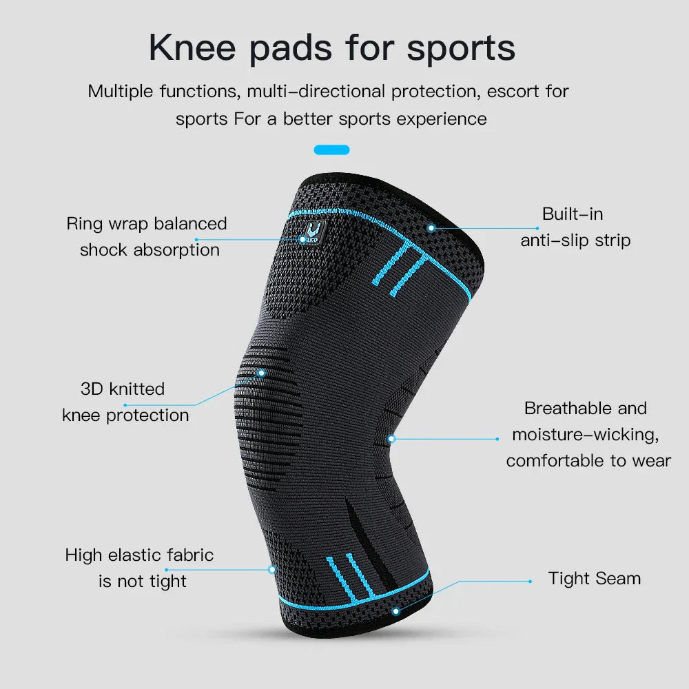2pcs Compression Knee Support Sleeve Elastic & Breathable Knee Brace XL-2